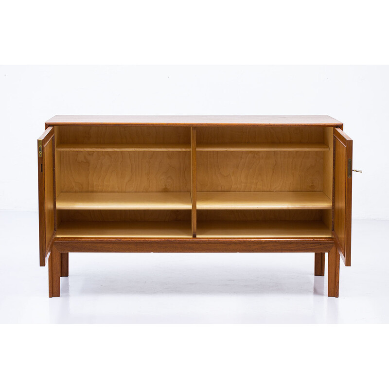 Vintage teak and rattan sideboard by Alf Svensson for Bjästa Möbelfabrik, Sweden 1960