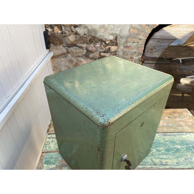 Vintage industrial metal safe for Manufrance, France 1950