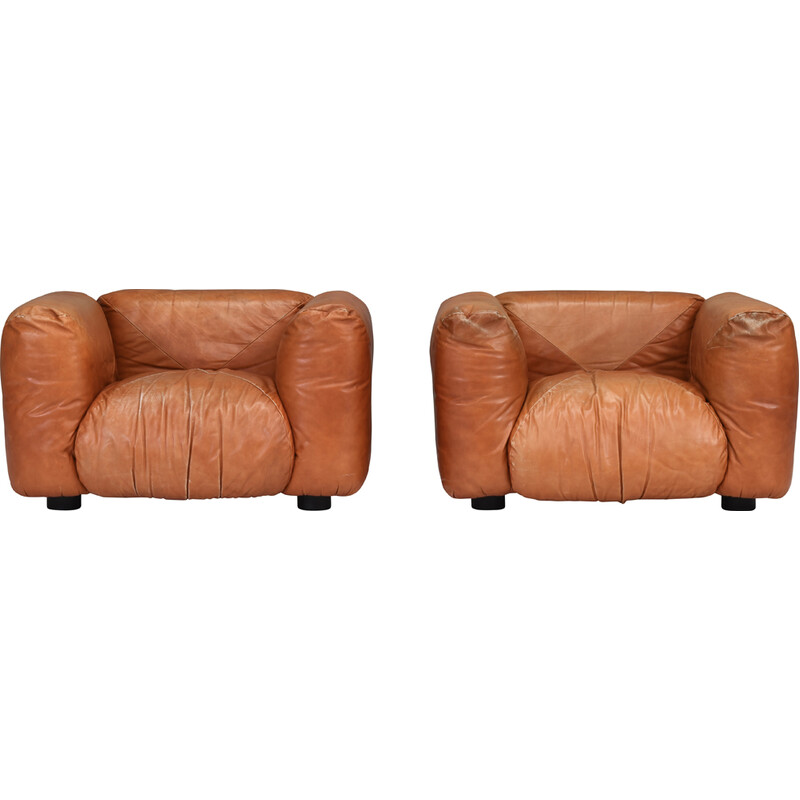 Vintage Marius and Marius living room armchairs by Mario Marenco for Arflex, Italy 1970