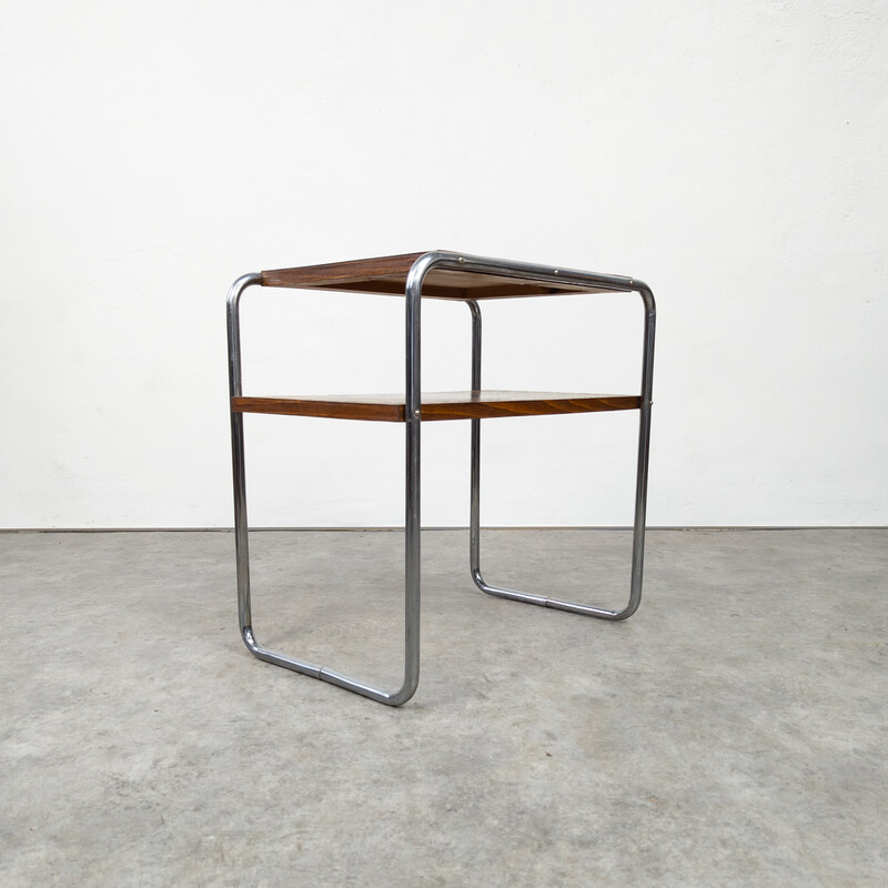 Vintage B 12 side table in chrome-plated steel tube by Marcel Breuer for Thonet, 1928