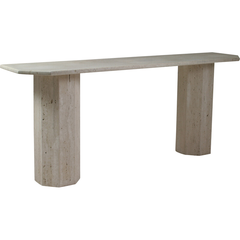 Vintage travertine console, Italy 1970