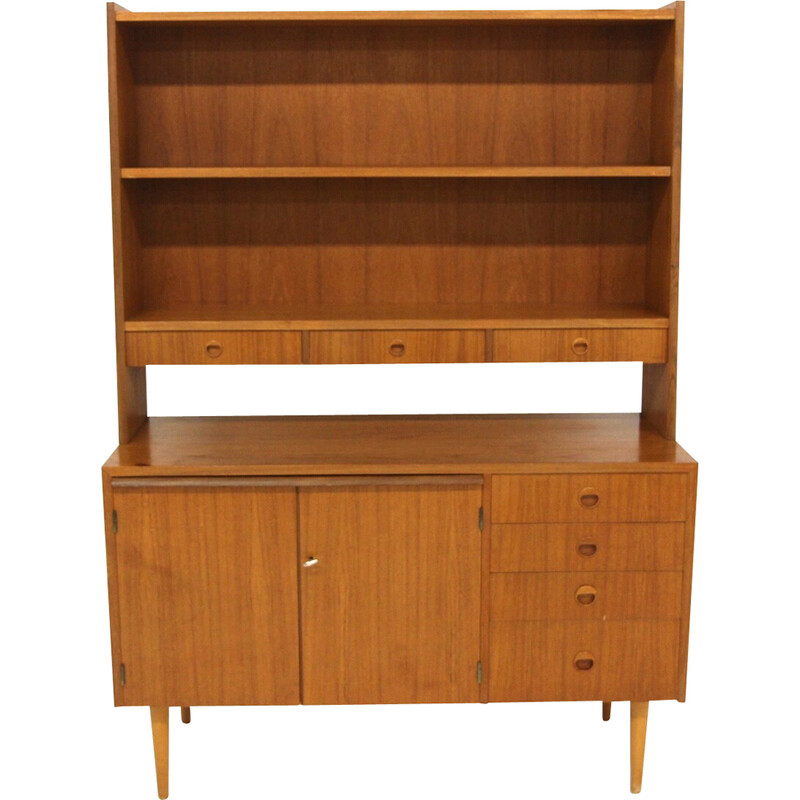 Vintage secretary desk in teak and beech, Sweden 1960