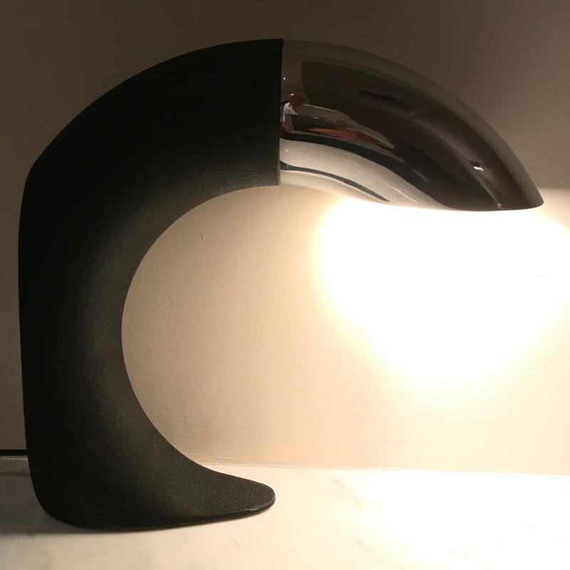 Lampe brutaliste courbe de M. Martini - 1970