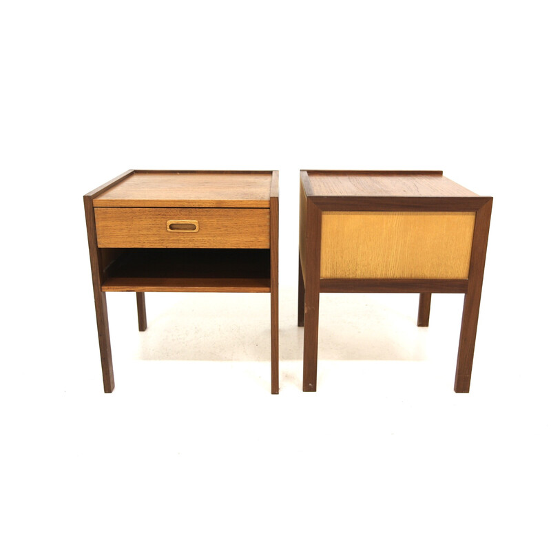 Pair of vintage teak bedside tables by Gillis Lundgren for Möbel Ikea, Sweden 1960