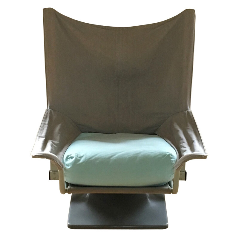 Grey armchair in plastics and fabric by Paolo Deganello - 1980s