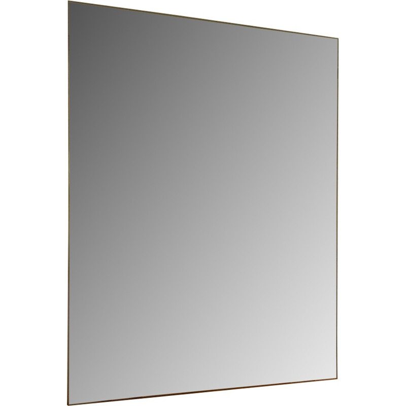 Grand miroir Italien laiton et opaline - 1980