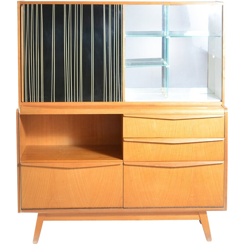 Wood glass and mirror sideboard, Nepožitek & Landsman - 1960s