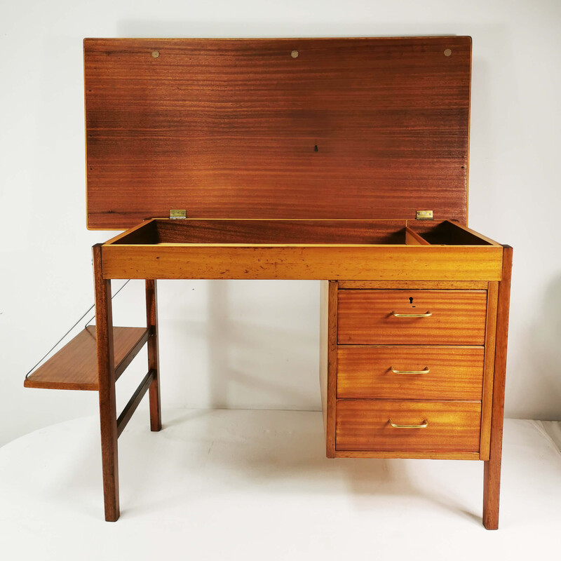 Bureau vintage en acajou et hêtre, Danemark 1960