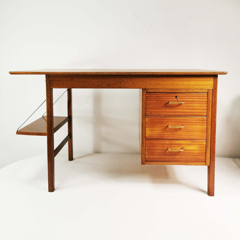 Bureau vintage en acajou et hêtre, Danemark 1960