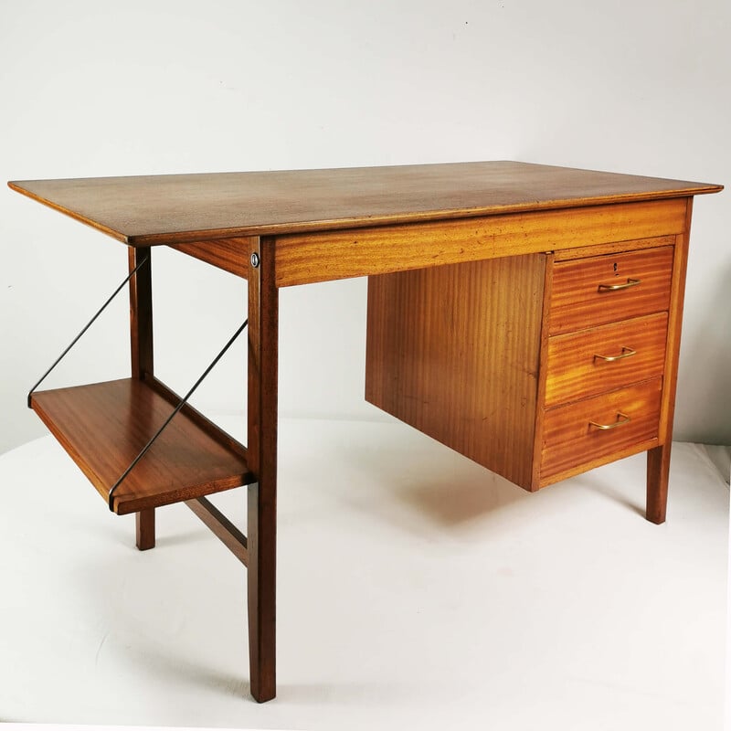 Vintage Schreibtisch aus Mahagoni und Buche, Dänemark 1960