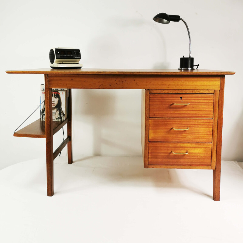 Bureau vintage en acajou et hêtre, Danemark 1960