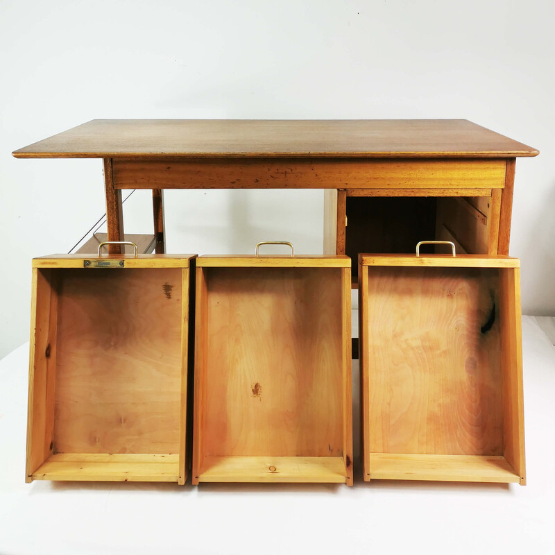 Bureau vintage en acajou et hêtre, Danemark 1960