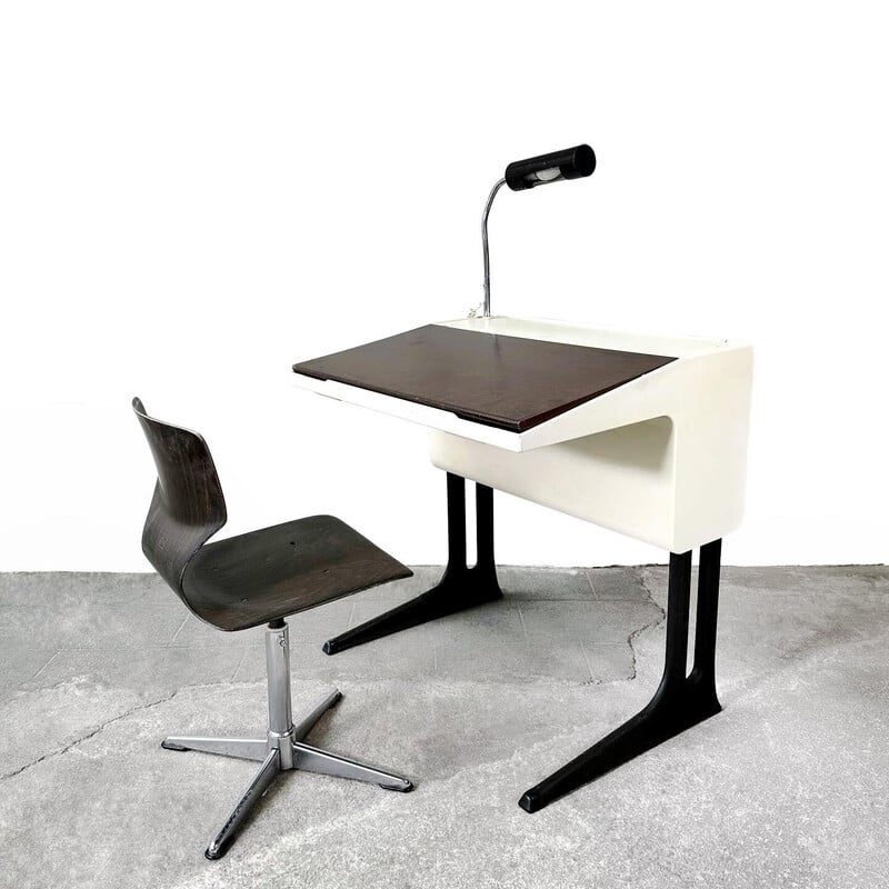 Bureau vintage « Elmar » avec chaise par Luigi Colani pour Flötotto, Italie 1970