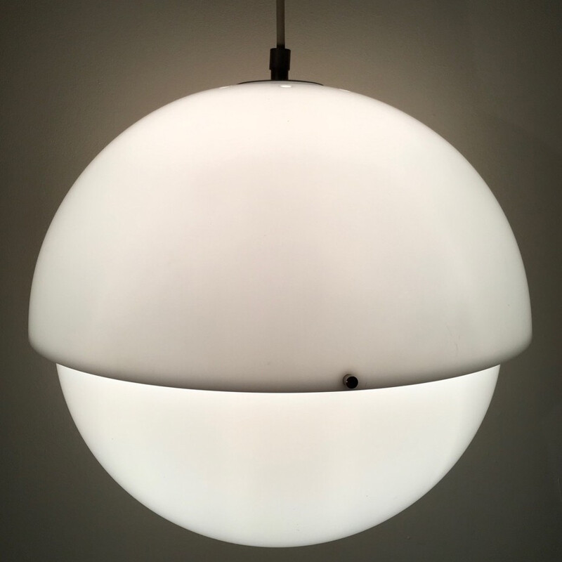 White hanging lamp in plastics by Luigi Bandini Buti for Kartell - 1960s