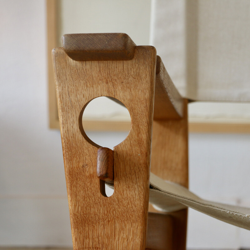 Sedia a dondolo vintage "Keyhole" in legno di quercia di Hans J Wegner per Getama, Danimarca 1960