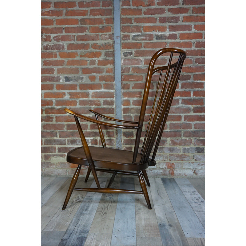 Armchair in elm and fabric by Lucian Ercolani - 1950s