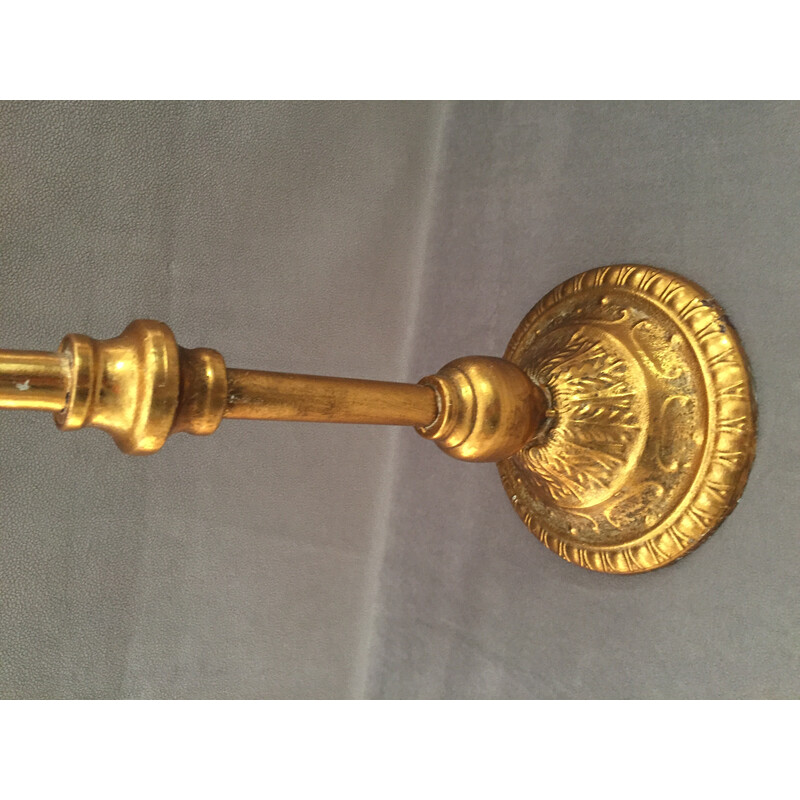 Vintage gold metal candlestick with 5 arms