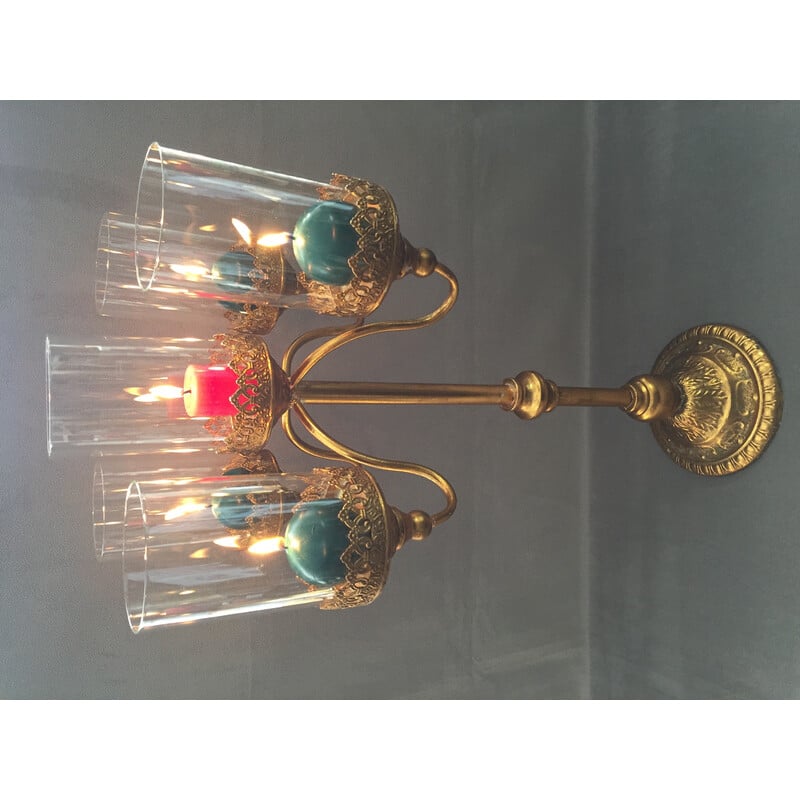 Vintage-Kerzenständer aus vergoldetem Metall mit 5 Armen