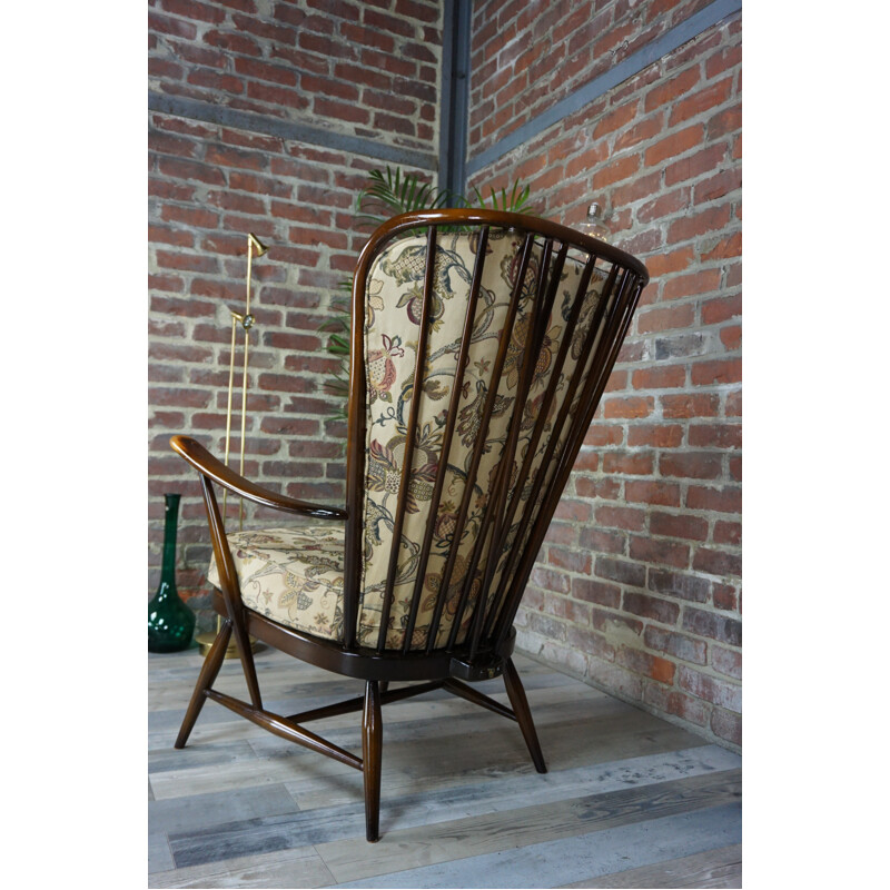 Armchair in elm and fabric by Lucian Ercolani - 1950s