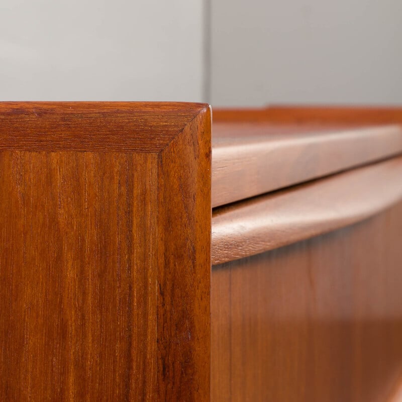 Pair of vintage teak veneer bedside tables with 2 drawers, Denmark 1960