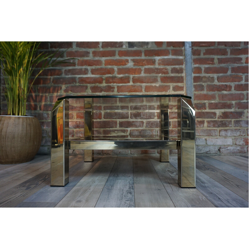 Mid century golden coffee table produced by Belgochrome - 1960s