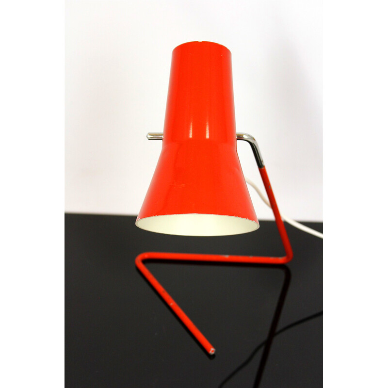 Vintage red desk lamp by Josef Hurka for Drupol, 1960