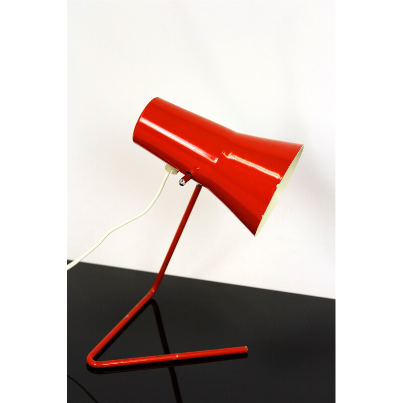Vintage red desk lamp by Josef Hurka for Drupol, 1960