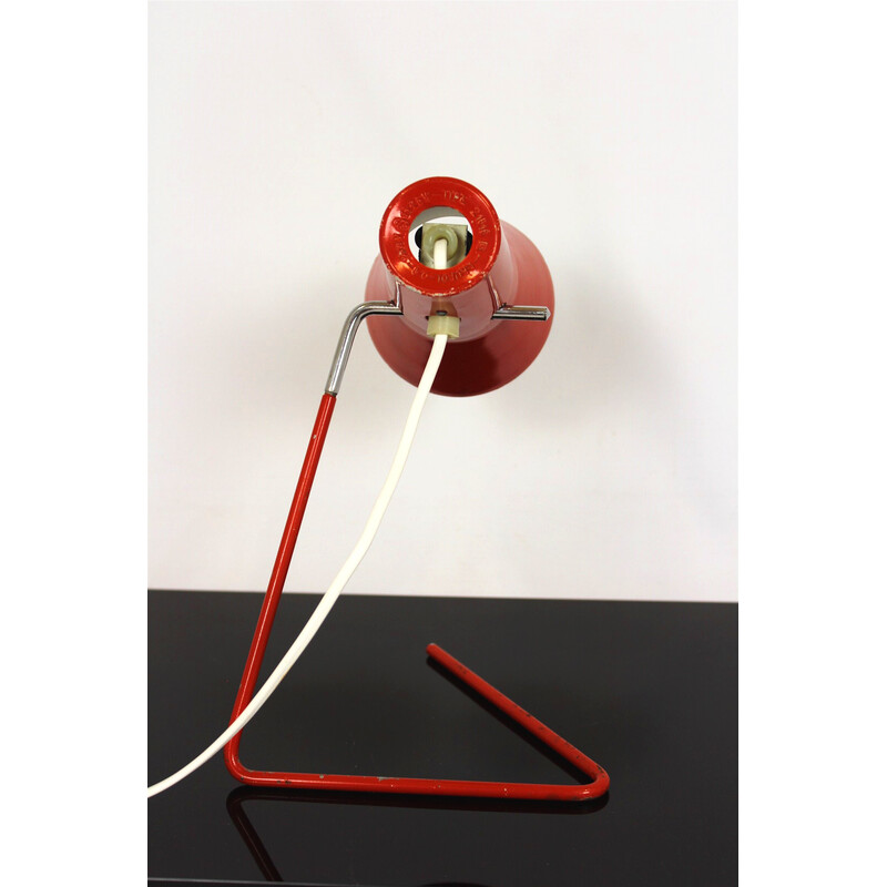 Vintage red desk lamp by Josef Hurka for Drupol, 1960