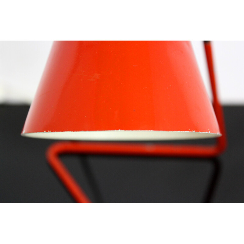 Vintage red desk lamp by Josef Hurka for Drupol, 1960