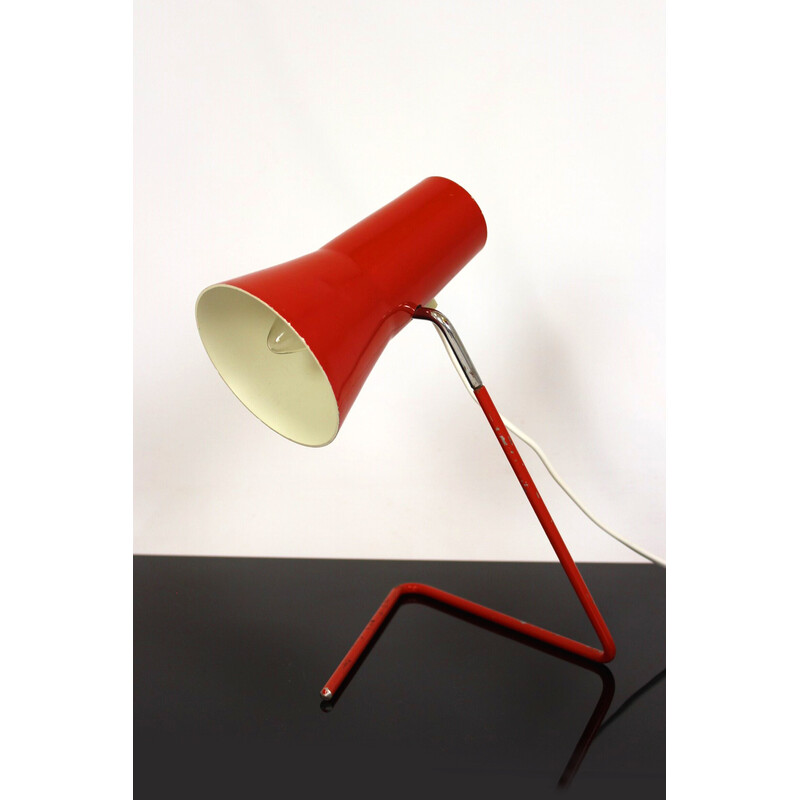 Lampe de bureau vintage rouge par Josef Hurka pour Drupol, 1960