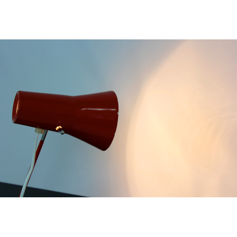 Vintage red desk lamp by Josef Hurka for Drupol, 1960