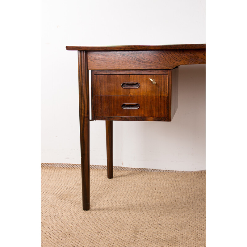 Vintage rosewood and brass desk by Arne Vodder for Sibast Furniture, Denmark 1960