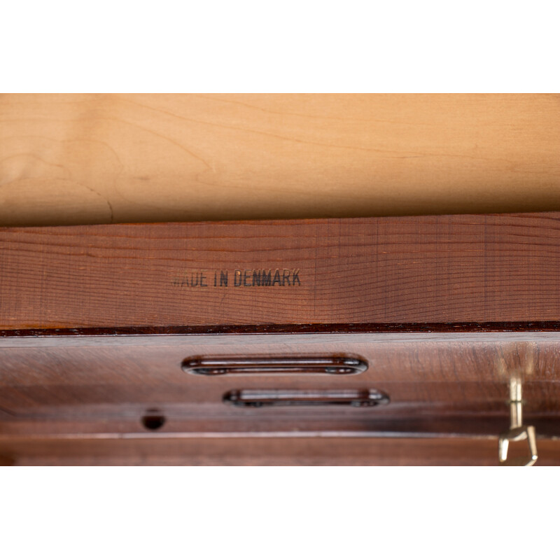 Vintage rosewood and brass desk by Arne Vodder for Sibast Furniture, Denmark 1960