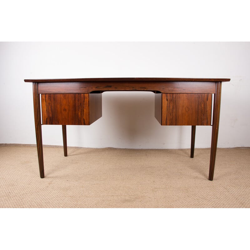 Vintage rosewood and brass desk by Arne Vodder for Sibast Furniture, Denmark 1960