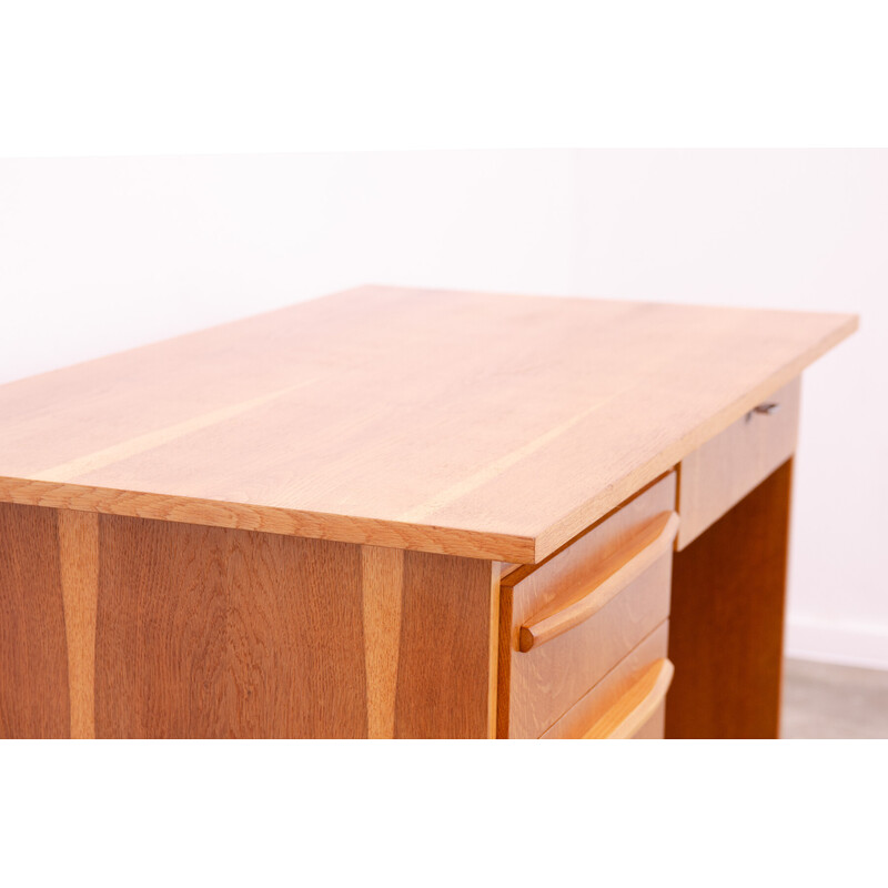 Bureau vintage pour femme de bois de hêtre et plastique, Tchécoslovaquie 1970