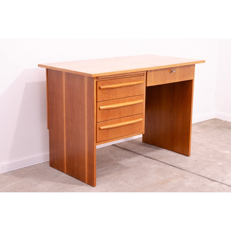 Bureau vintage pour femme de bois de hêtre et plastique, Tchécoslovaquie 1970