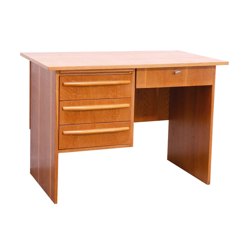 Bureau vintage pour femme de bois de hêtre et plastique, Tchécoslovaquie 1970