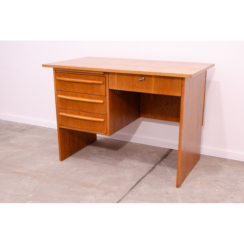 Bureau vintage pour femme de bois de hêtre et plastique, Tchécoslovaquie 1970