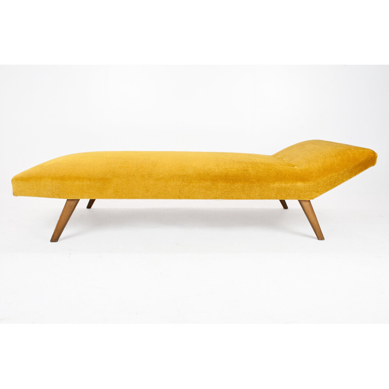 Gold daybed in mohair and wood - 1950s
