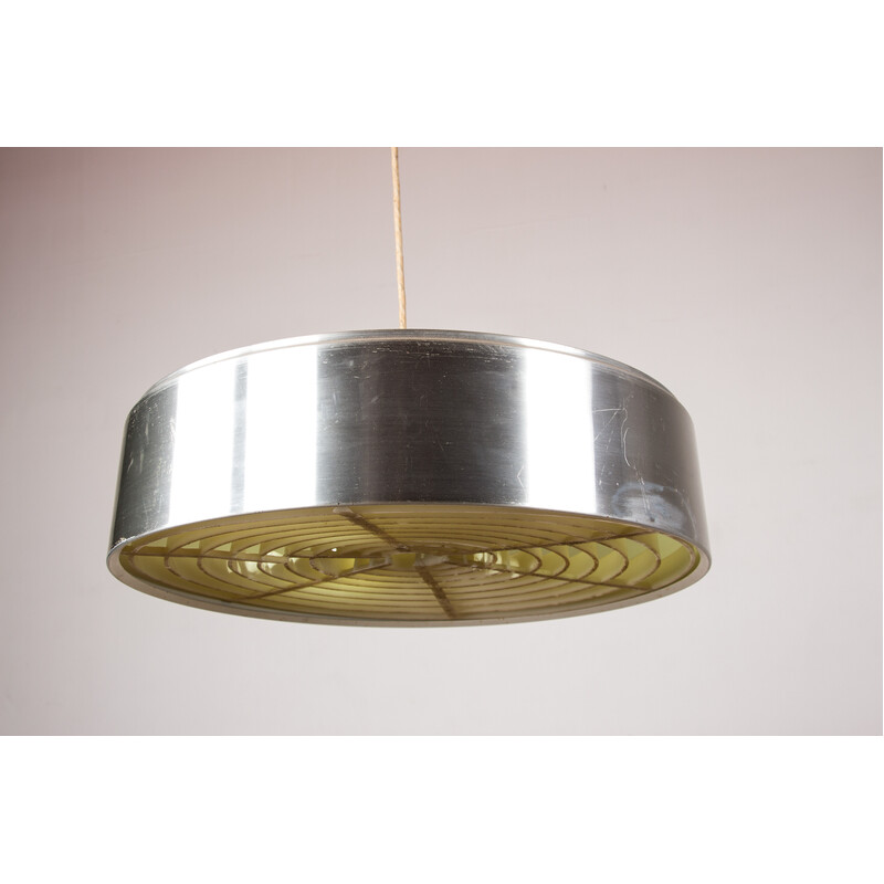 Vintage aluminum and brass pendant lamp by Louis Poulsen for Poul Henningsen, 1960