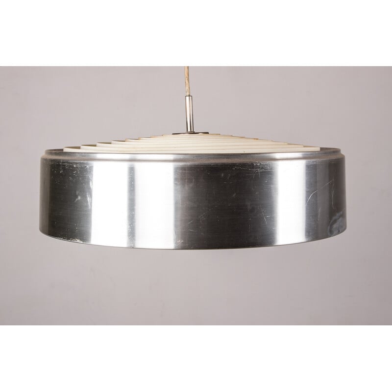 Vintage aluminum and brass pendant lamp by Louis Poulsen for Poul Henningsen, 1960