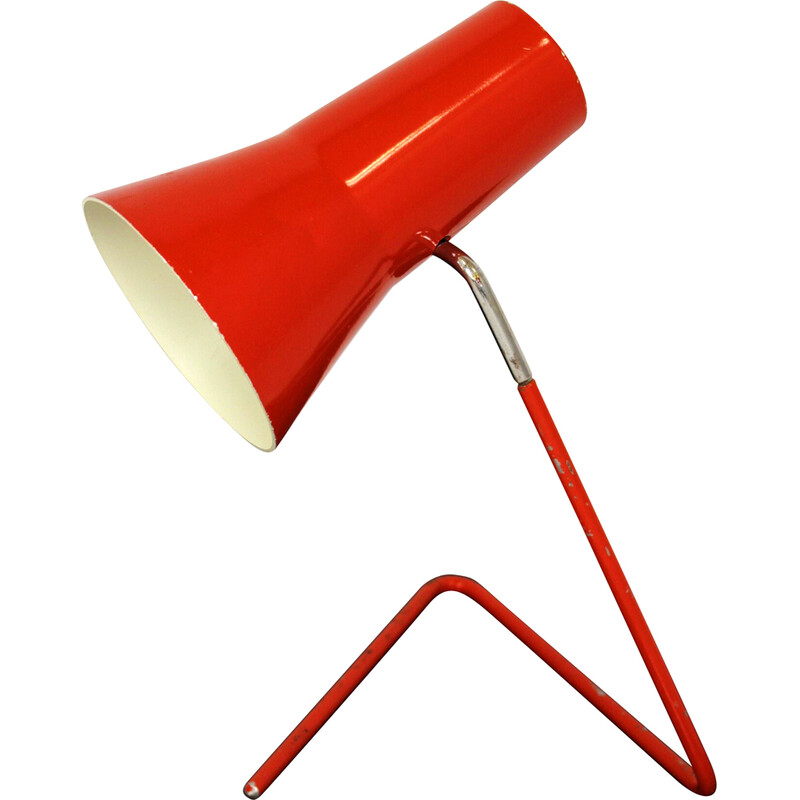 Vintage red desk lamp by Josef Hurka for Drupol, 1960