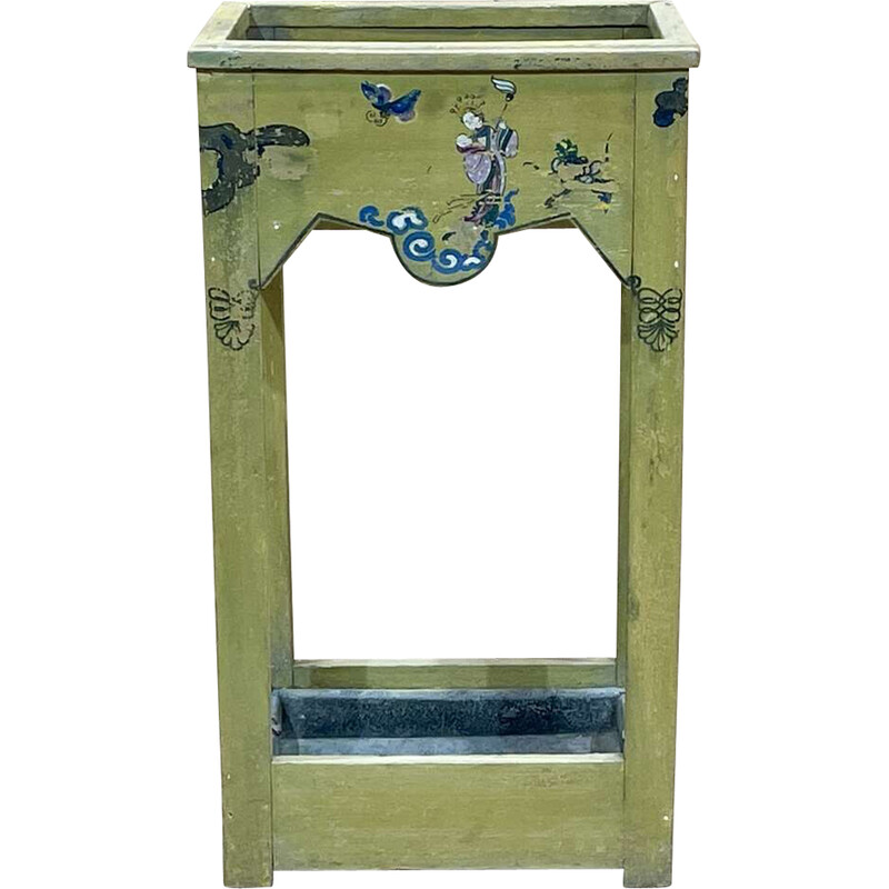 Vintage umbrella stand with Asian decor, 1950