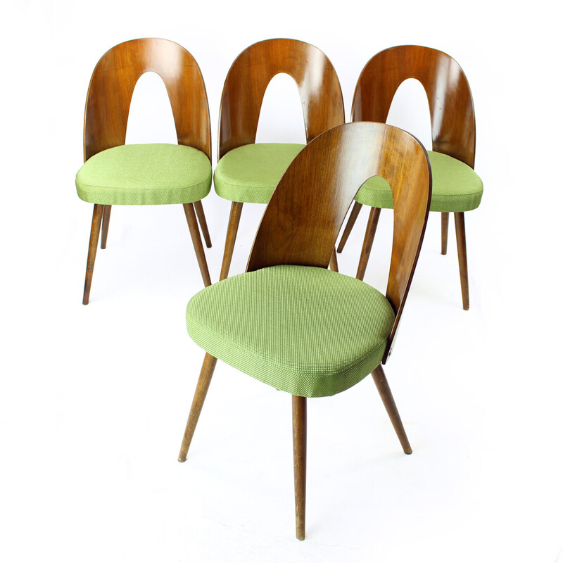 Vintage walnut veneer dining chairs by Antonín Šuman for Tatra, Czechoslovakia 1960