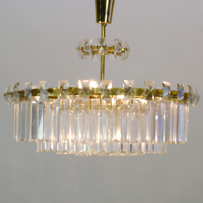 Pair of Austrian Lobmeyr glass chandeliers by Osald Haerdtl - 1950s