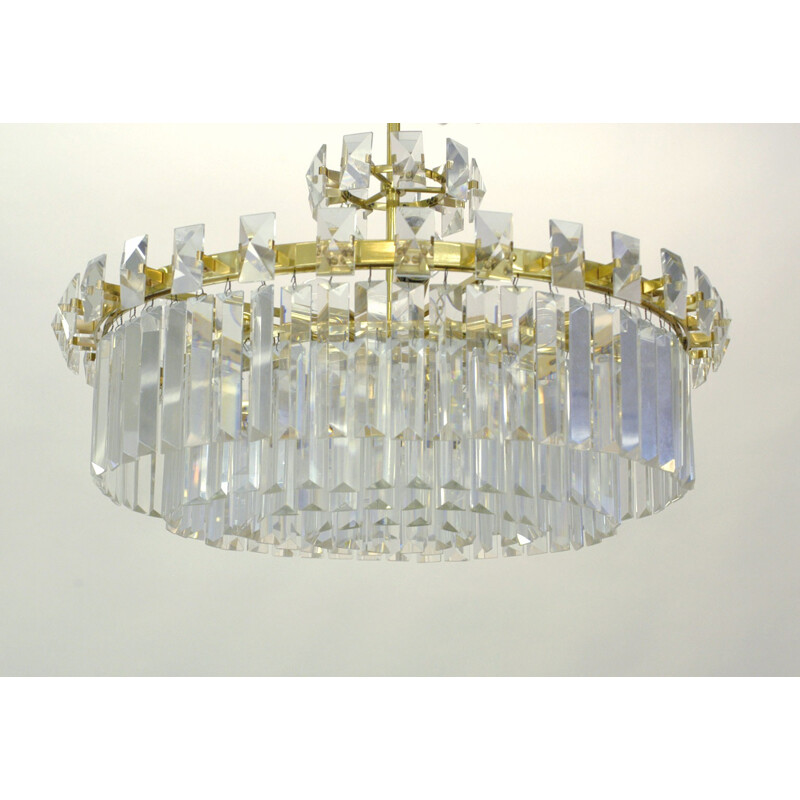 Pair of Austrian Lobmeyr glass chandeliers by Osald Haerdtl - 1950s