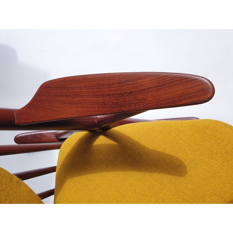 Vintage Afrormosia wooden rocking chair by Frank Reenskaug, 1960