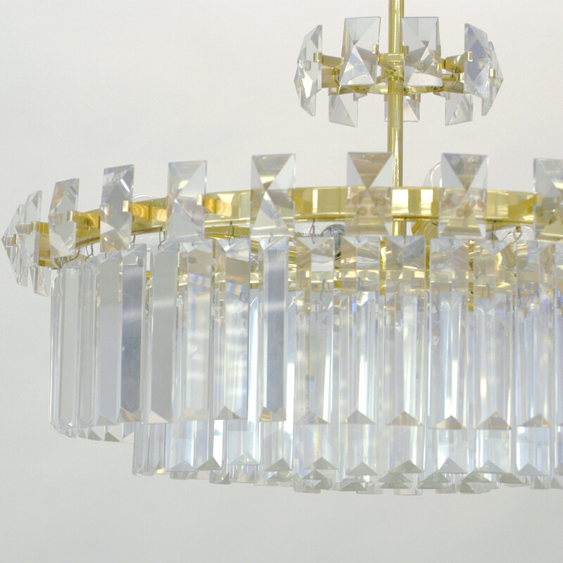 Pair of Austrian Lobmeyr glass chandeliers by Osald Haerdtl - 1950s