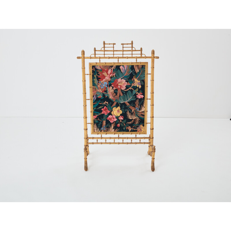 Vintage gilded wood fire screen, 1960