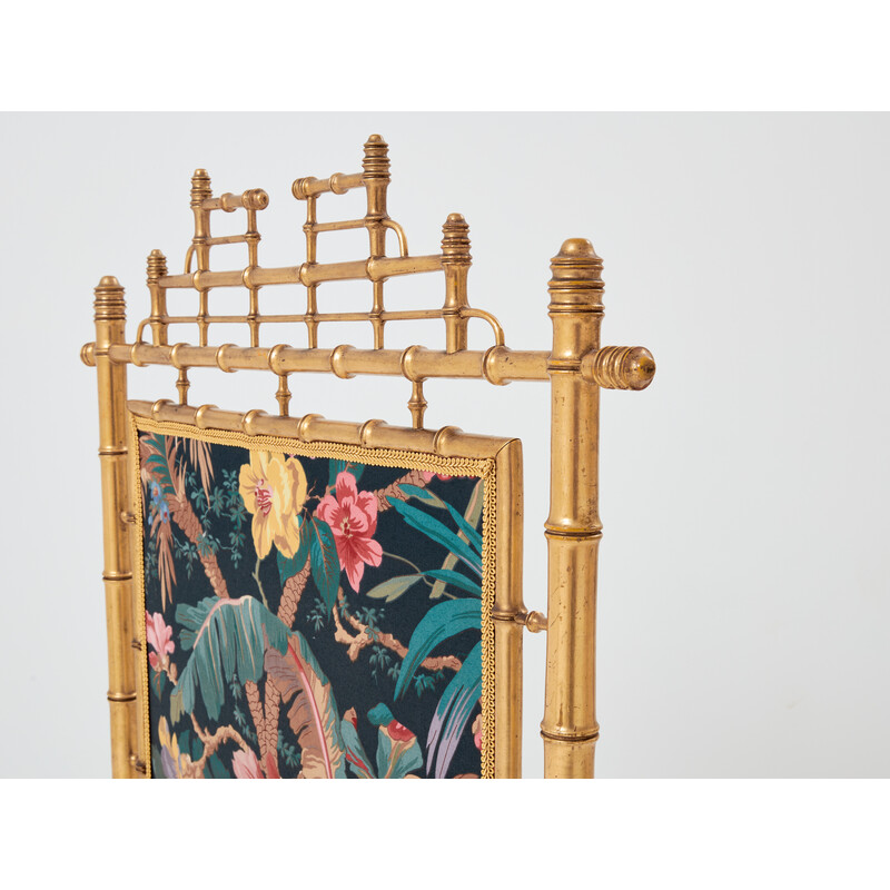 Vintage gilded wood fire screen, 1960